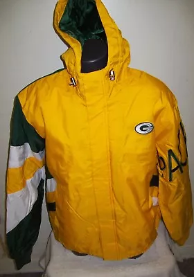 GREEN BAY PACKERS 2017 Starter KNOCKOUT Hooded Winter Jacket  S M L XL 2X YELLOW • $107.99