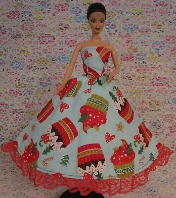 BARBIE Doll CHRISTMAS Gown With Red High Heels • $11.50