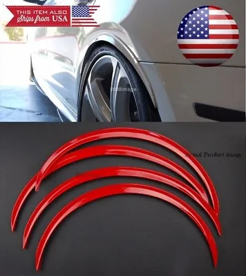 2 Pairs Red 1  Flexible Arch Wide Fender Flares Extension Guard Lip For Ford • $29.96