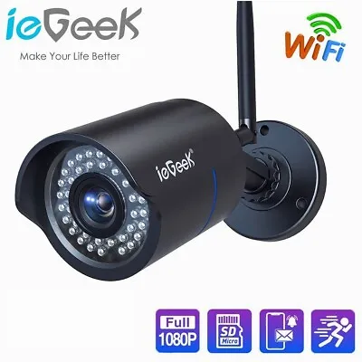 £29.09 • Buy IeGeek 1080P WIFI Security Outdoor Camera Wireless IR CCTV Smart Home IP Cam