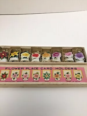 Vintage Flower Place Card Holders Original Box Made In Japan Cmmodore Product • $10