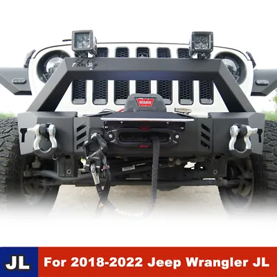 Front Bumper For 07-18 Jeep Wrangler JK 18-23 JL 19-23 Gladiator JT W/LED Lights • $249.99