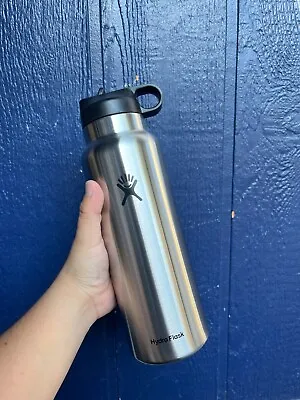 Hydro Flask 40 Oz Silver Chrome Color With Straw Lid Limited Edition • $44.99