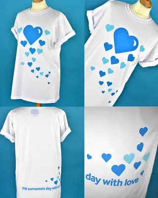 100% Cotton T Shirt With Love Medium Sue Ryder Charity T Shirt Fundraising • £9.99