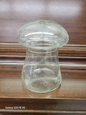 Vintage Libbey Crystal Creations Clear Glass Mushroom Terrarium Container Jar • $7.99