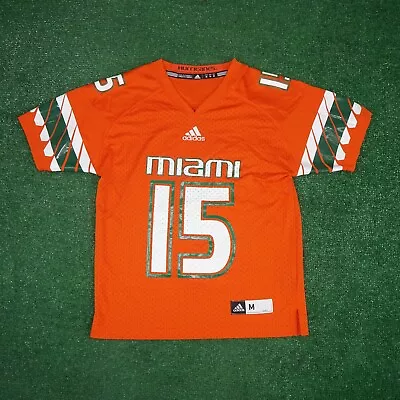 Miami Hurricanes #15 Official Alternate Orange YOUTH Football Jersey • $29.99
