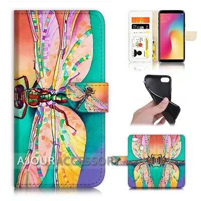 ( For Oppo A73 ) Flip Wallet Case Cover AJ21636 Dragonfly • $12.99