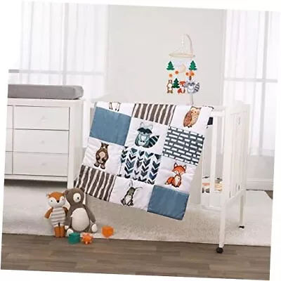  Woodland Animal Mini Crib Bedding Set For Boys - Woodland (Mini Crib Set) • $40.01