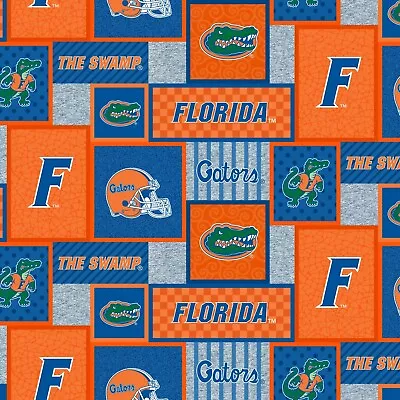 University Of Florida Gators Patchwork Fleece Fabric-Fleece Blanket Fabric • $18.99