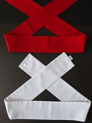 Set Of 2 Japanese Martial Arts Sports Hachimaki Headband  Kohaku  Red/White/37 L • $15.95