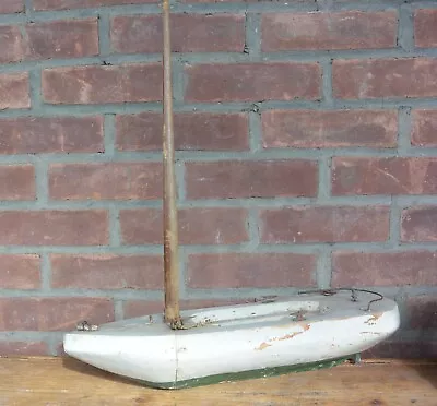 Vintage Handmade Wooden Model Sailboat Hull; Shabby Photo Prop • $49.75