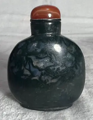 MOSS Crypto-Crystalline AGATE Snuff Bottle C. 1750-1860 • $675