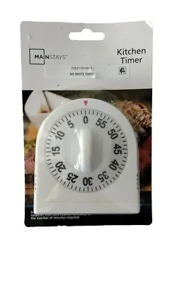 Acurite Mainstays MECHANICAL KITCHEN TIMER White 1-60 MINUTES  • $10.50