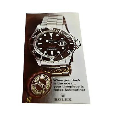 OEM VINTAGE Rolex RED Submariner 1680 Brochure RARE ORIGINAL Leaflet • $299