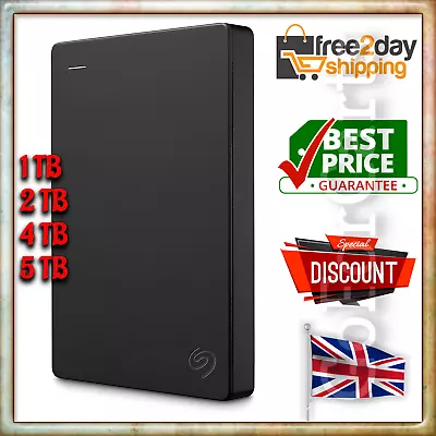 £64.99 • Buy Seagate Portable External Hard Drive PC Laptop USB 3.0 HDD 1TB, 2TB, 4TB, 5TB UK