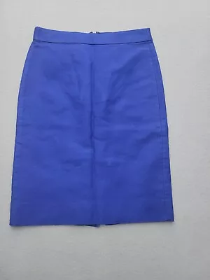 J Crew Womens Skirt 00 Blue No 2 Pencil Straight Lined • $19.99