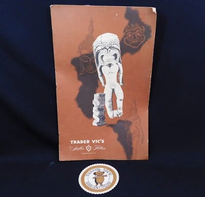 $74.95 • Buy Vintage Trader Vic's Menu TIKI Polynesian Statler Hilton Washington DC 1961