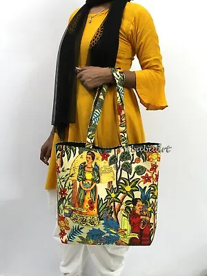 Indian  Frida Kahlo  Shoulder Bag Women's Beach Towel Bags Cotton Bag • $31.98