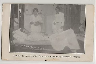 1914 Jose Azueta In Hospital U.S. Occupation Of Veracruz Mexico Postcard • $24