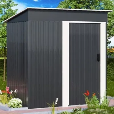 5x3ft Garden Storage Shed Sliding Door Sloped Roof Outdoor Base Storage House • £155.97