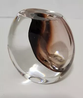 Vicke Lindstrand Kosta 1449 Hand Blown Cased Sommerso Vase Signed 3 1/4  T • $199.99