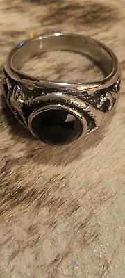 Men's Stainless Steel Biker Out Law Motorcycle Double HEADED Snake Ring Sz 12.5 • $14.89