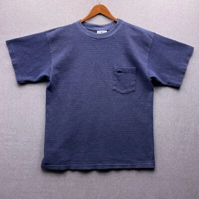 $34 • Buy Camel Honeycomb Mens L Textured Pattern Cigarette Promo Navy Pocket T Shirt Vtg