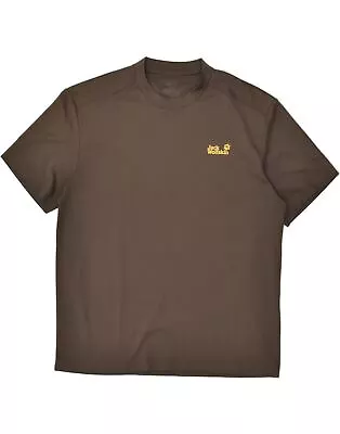 JACK WOLFSKIN Mens Graphic T-Shirt Top Large Brown Polyester BD04 • £16.95