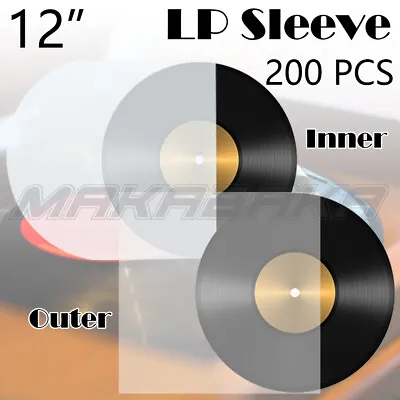 $14.82 • Buy UP200 12'' Vinyl Record LP Sleeves Inner Outer Cover Durable Music Plastic Album