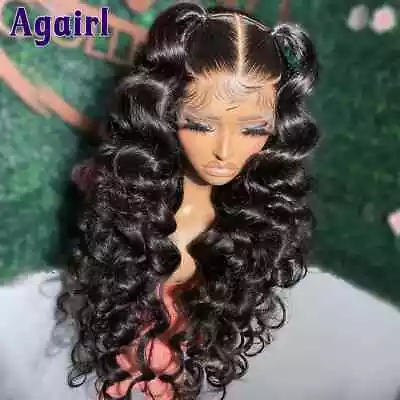 Ginger Orange Brown Loose Wave Lace Front Human Hair Wigs 5x5 Lace Closure Wig • $222.65