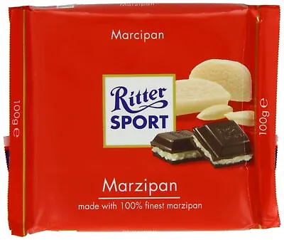 Ritter Sport Marzipan Chocolate Bar 100 G (Pack Of 5) • $18.39