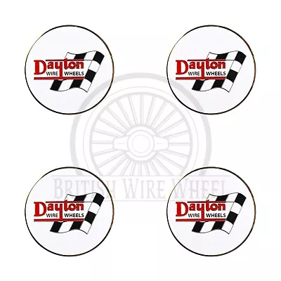 Dayton Gold & White Metal Wire Wheel Chip Emblems Size 2.25  Set Of 4 • $115.19