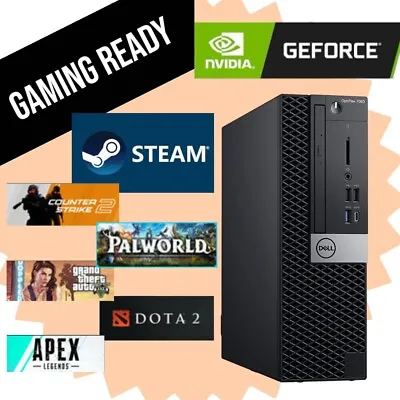 Gaming Dell Desktop Computer PC I7-8700 NVIDIA GT Up To 32GB RAM 2GB SSD W11 BT • $329.99