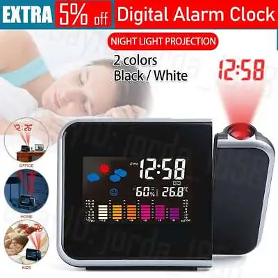 $11.19 • Buy Smart Digital LED Projection Alarm Clock Time Projector LCD Display Temperature