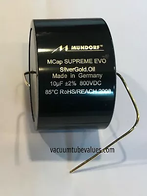 Mundorf MCap 800 VDC SUPREME EVO Silver Gold Oil Capacitor 10 Uf 10.0 Mfd • $187.95