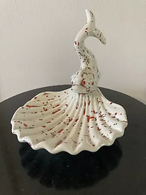 Vintage Holland Mold Ceramic Venetian Dolphin Soap Dish Red And Cream Speckled • $12