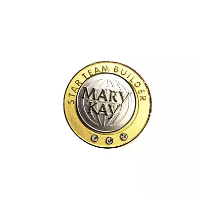 Mary Kay Senior Consultant Pin Brooch Gold Tone Star Team Builder 3 Rhinestones • $23.27