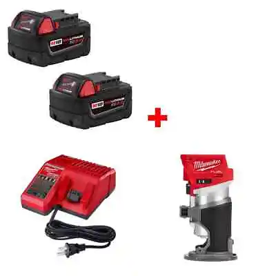 Milwaukee 48-11-1852 M18 Battery 2 Pack W/ 48-59-1812 Charger & FREE Router • $228.70