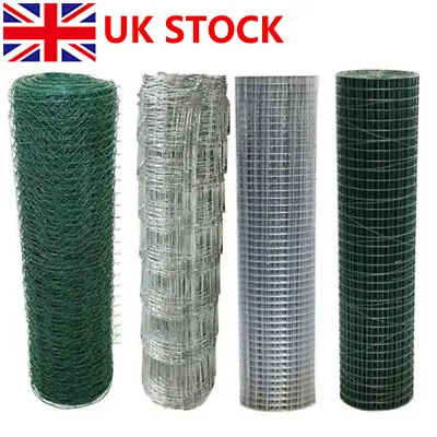 £13.99 • Buy 5-10M Welded Wire Mesh Galvanised Fence Aviary Rabbit Hutch Chicken Pet Fencing