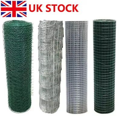 5-10M Welded Wire Mesh Galvanised Fence Aviary Rabbit Hutch Chicken Pet Fencing • £19.99