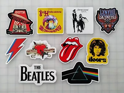 Classic Rock Vinyl Sticker Lot (10 Stickers) Set 1 Metal Roll Vintage Hard Punk • $12.99