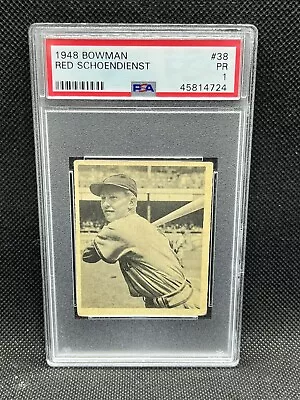 1948 Bowman Red Schoendienst #38 PSA 1 PR Rookie RC St. Louis Cardinals • $139.99