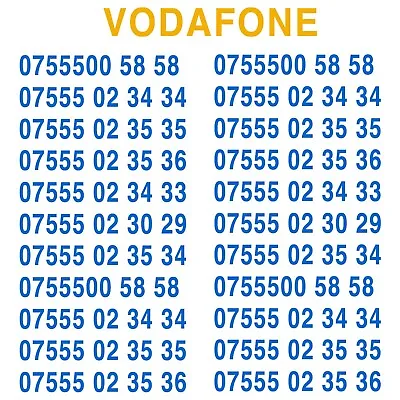 £28 • Buy Vodafone Gold Easy Mobile Number Golden Platinum Vip Uk Pay As You Go Sim Card