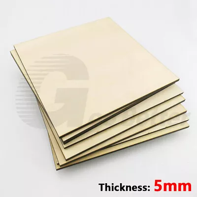 5mm Thick Basswood Square Sheets Plywood Board Panel Boat House Model Craft DIY • £3.23