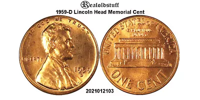 1959-D Lincoln Head Memorial Cent Penny - 2021012103 • $1
