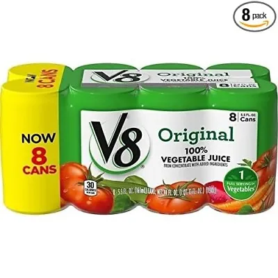 V8 Original 100% Vegetable Juice 5.5 Fl Oz 8 Can; Fresh NewFast Free Shipping • $9.99