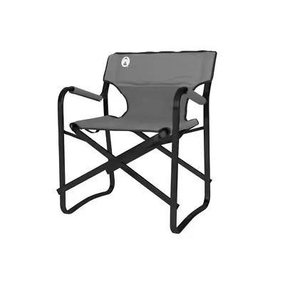 Coleman Deck Chair Grey Camping Garden Black Steel Frame Seat Caravan Beach BBQ • £43.58