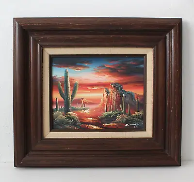 Bernard Duggan Signed Oil Painting On Canvas Arizona Desert Sunset VTG • $160