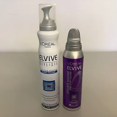 L'Oreal Paris 2x Elvive Volume Mousse: Non-Stop 150ml & Extra Firm Control 200ml • £12