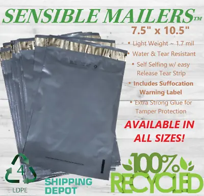 Eco-Friendly Poly Mailer Envelopes By Sensible Mailers 100% Recycled Material • $5.95